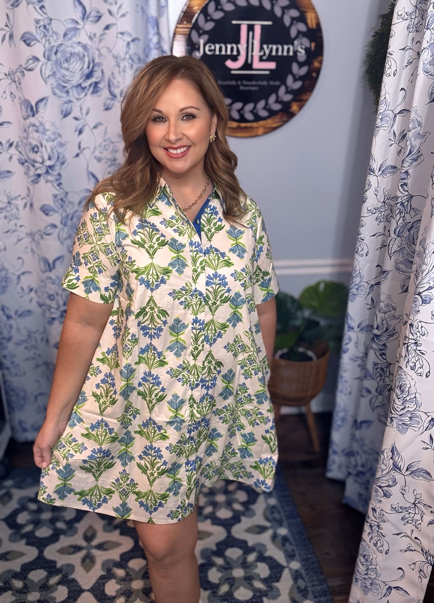 Entro Floral Mini Dress Reg/Plus