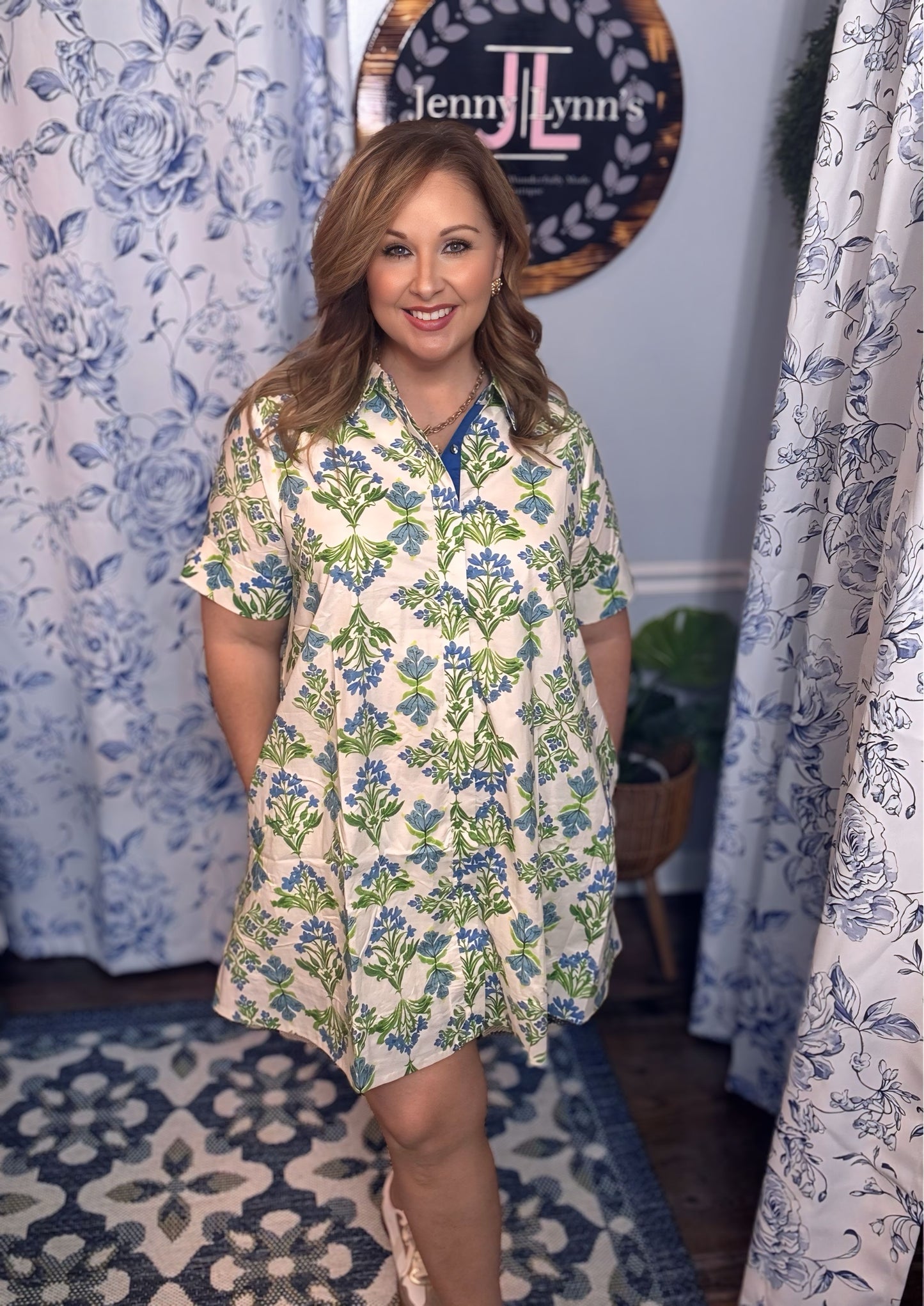 Entro Floral Mini Dress Reg/Plus