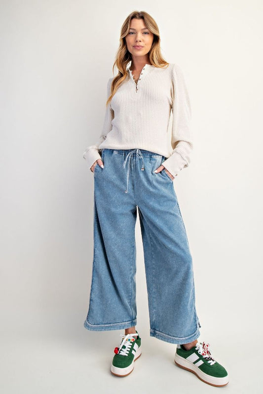 Easel MINERAL WASHED DENIM PANTS
