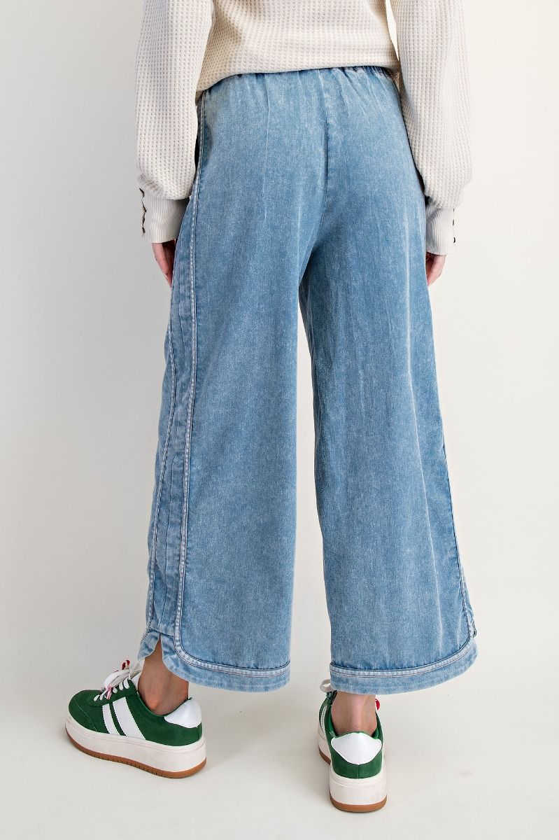 Easel MINERAL WASHED DENIM PANTS