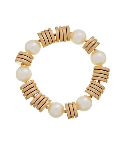 Pearl Station & Disk Bracelet