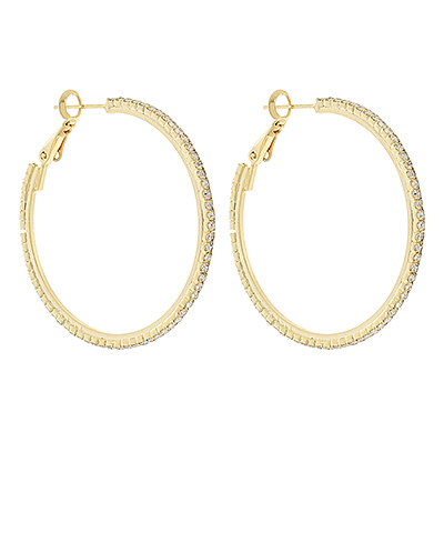 40mm Pave Crystal Hoops