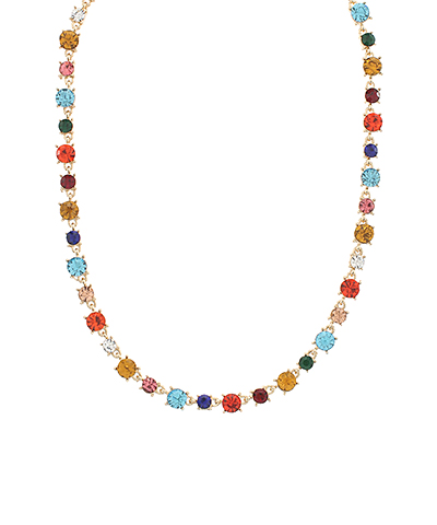 Multi Bold Round Glass Stone Necklace