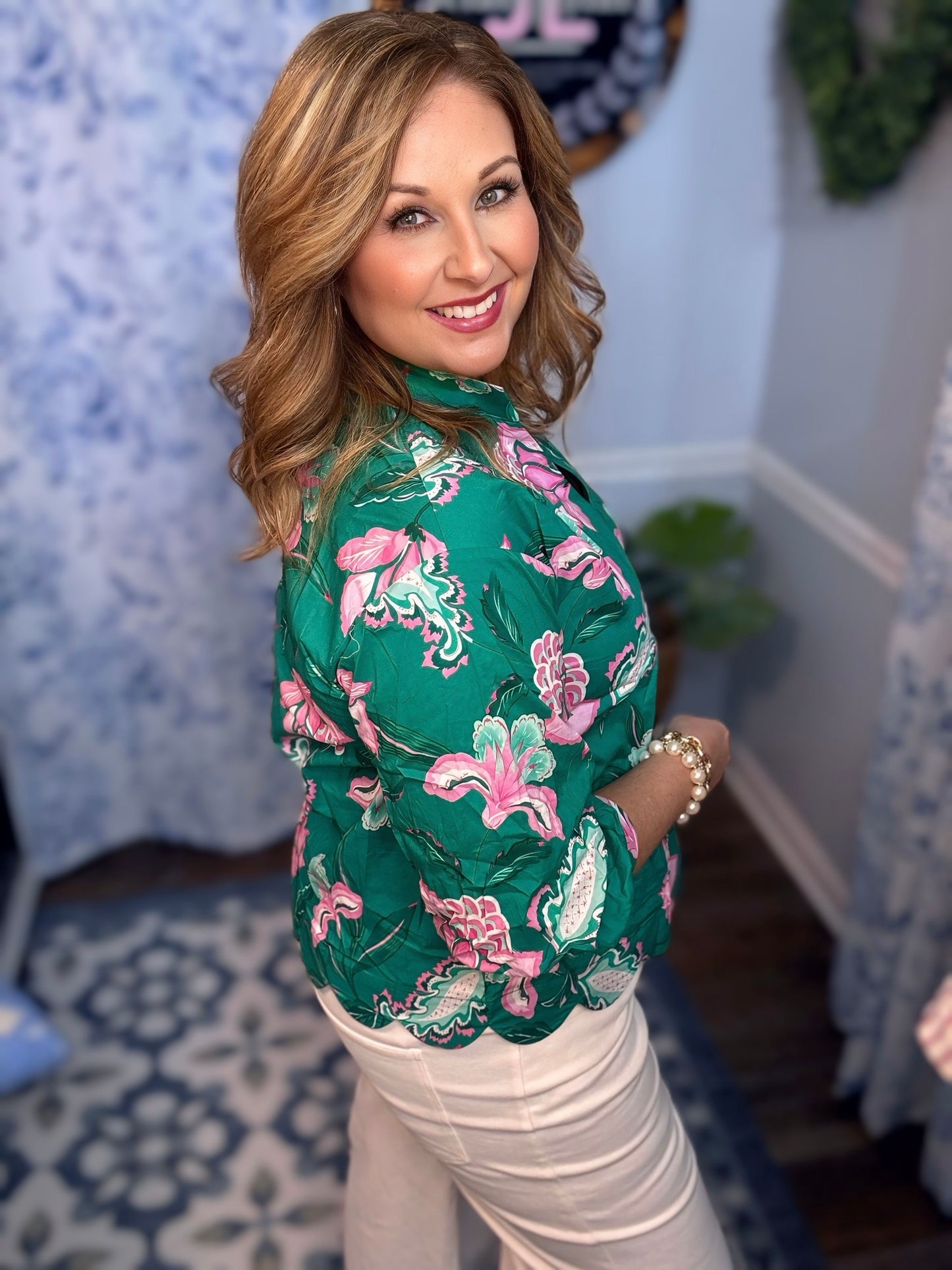 Entro Floral Long Sleeve Top