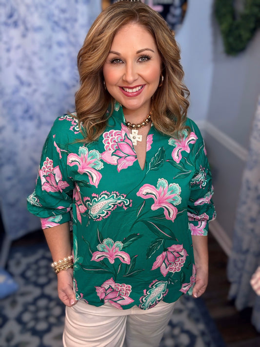 Entro Floral Long Sleeve Top