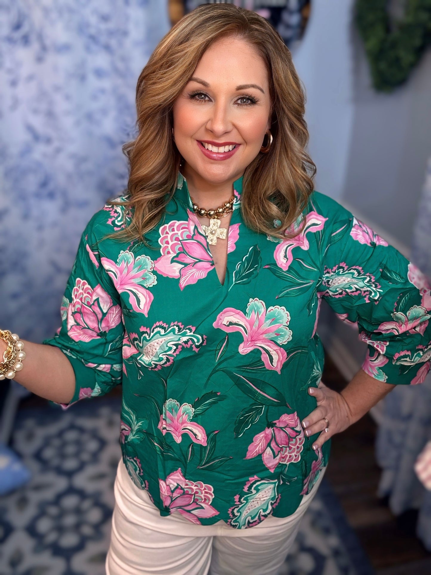 Entro Floral Long Sleeve Top