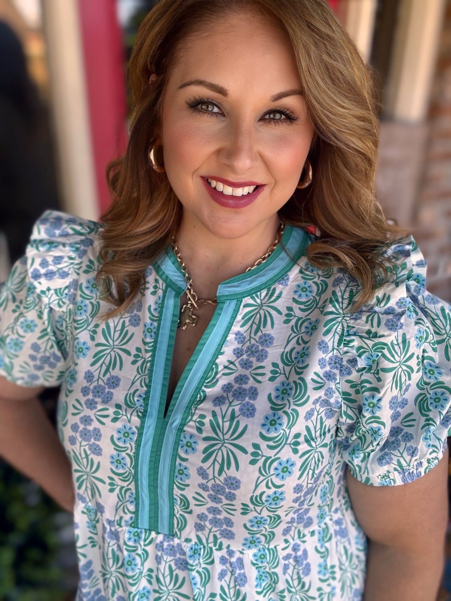 Entro Plus Size Floral Midi Dress