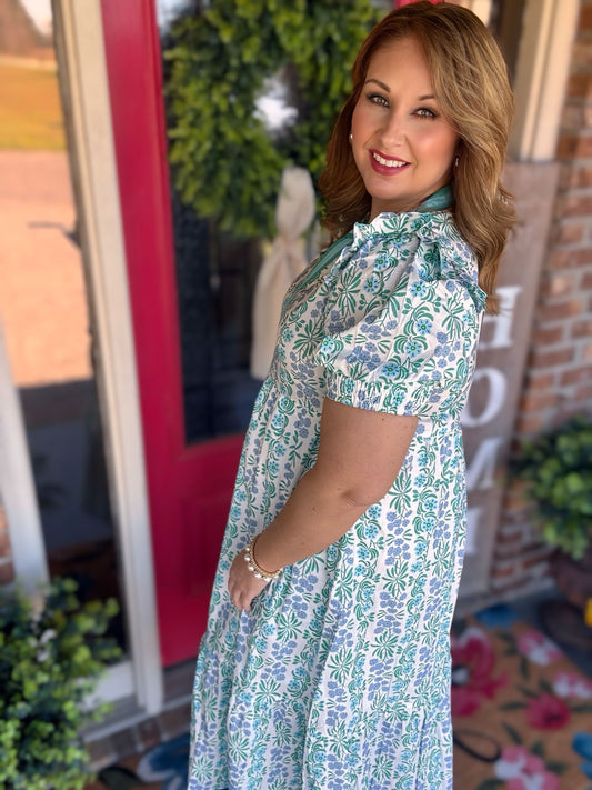 Entro Plus Size Floral Midi Dress