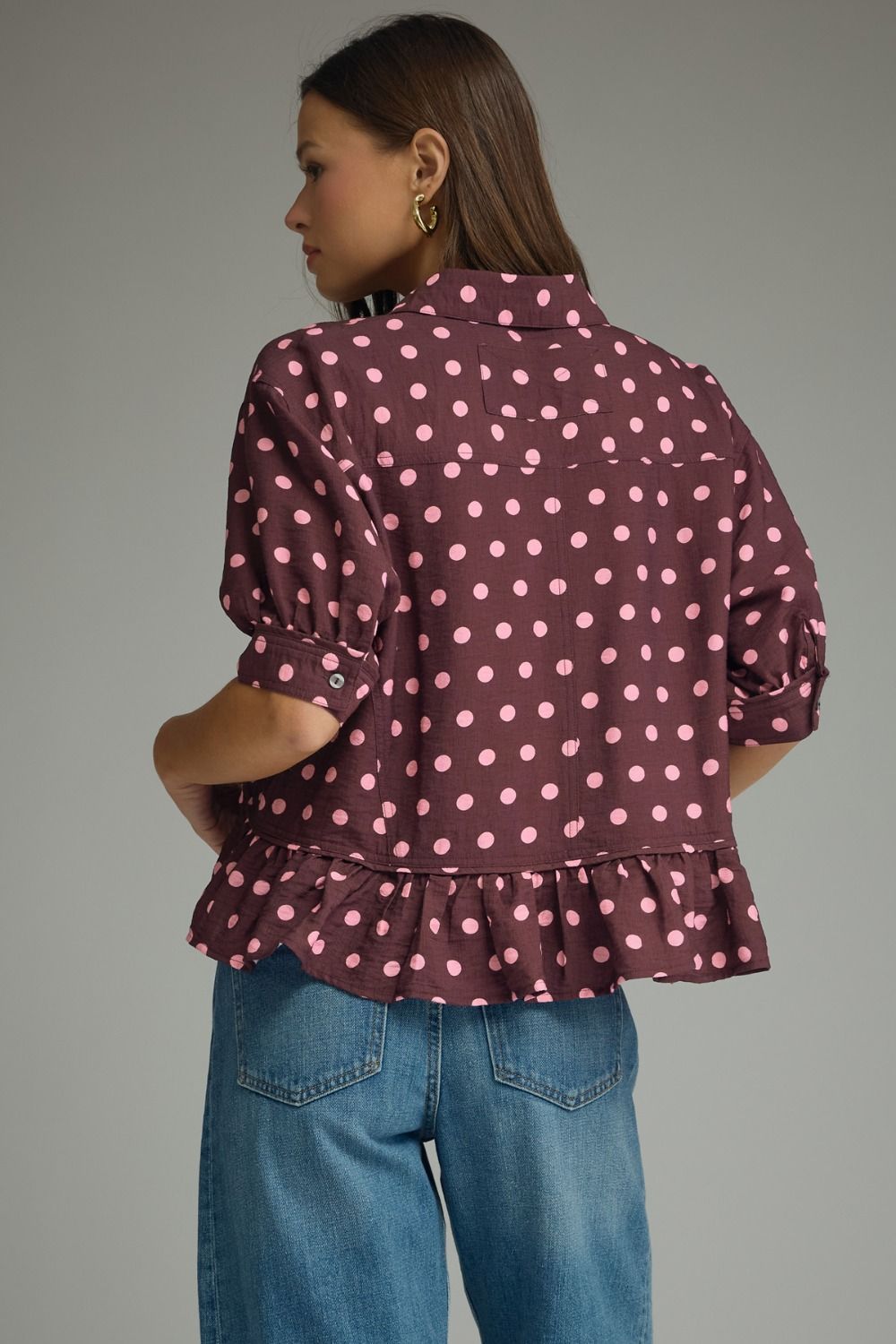 Entro Wine Polka Dot Top